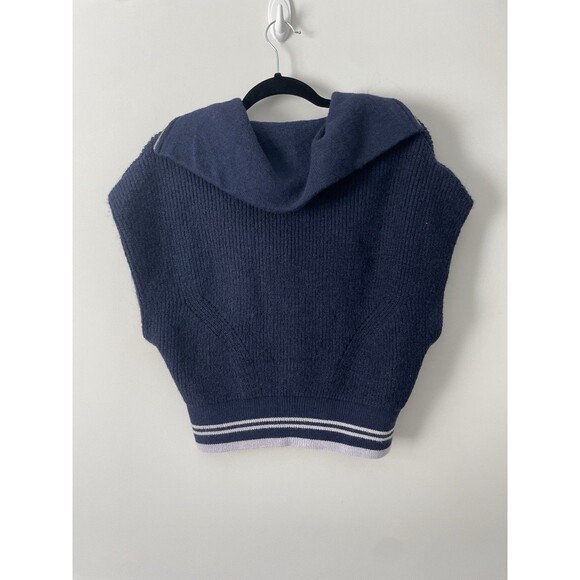 Maeve Navy Blue Sweater Best Turtleneck Size Medium Nautical Preppy Classic - Picture 4 of 8